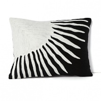 The radiant sun in crewel work embroidery on this DIANE von FURSTENBERG decorative pillow shines with charming handcrafted ambience. Pair it with the DVF Garden Sky bedding set for contemporary style.