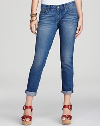 These Paige Denim skinny jeans embrace new-season style with a light wash and roll-up hem.