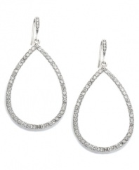 Graceful and glittering. Featuring a distinctive teardrop silhouette, these elegant earrings from Lauren Ralph Lauren are embellished with sparkling crystals. Add them to your evening ensemble as a fashionable finishing touch. Approximate drop: 2-1/4 inches.