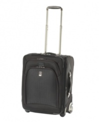 A lighter construction and fashion-forward design put you on the fast track to your destination with easy-glide removable wheels and a retractable handle that stops at different heights for travelers of all sizes and preferences. Built durable from ballistic nylon, this suiter features an attractive herringbone trim that sets the tone for the trip. Limited lifetime warranty.