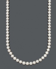 Channel the elegance and grace of style icon Audrey Hepburn. Beautiful Belle de Mer necklace features a long strand of AA cultured freshwater pearls (10-11 mm) with a 14k gold clasp. Approximate length: 30 inches.