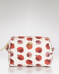 Tory Burch hits print it with this top zip cosmetics case, accented by a delicate logo and preppy hedgehog motif. It's an ultra-cute way to bag your beauty products.