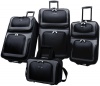 US Traveler New Yorker 4 Piece Luggage Set Expandable,Black,One Size