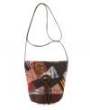 Be boho beautiful with this Lucky Brand crossbody perfect for a long day of vintage shopping. Leather trim compliments the unique patchwork detailing of this free spirited style.