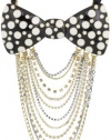 Betsey Johnson Pretty Polka Dots Large Polka Dot Bow & Multi-Chain Frontal Necklace