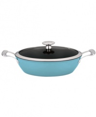The benefits of being a lightweight-introducing famed chef Mario Batali's impossibly light cast iron braiser, a nonstick ceramic-based vessel that heats up evenly and quickly, reduces hot spots that burn food and works wonders on all cooktops. The ideal shape for everyday use and creating masterful meals all in one place. Limited lifetime warranty.