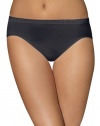 Bali Comfort Revolution Seamless Lace Hi Cut Panty, 9-Black