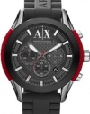 A|X Armani Exchange Watch, Men's Chronograph Gray Silicone Rubber Bracelet 47mm AX1211