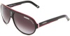Carrera 25/S Aviator Sunglasses,Black, Red & White Frame/Dark Grey Gradient Lens,One Size