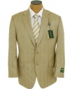 Ralph Lauren Mens Tan Herringbone Silk Wool Sport Coat Jacket