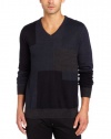 Calvin Klein Sportswear Men's Merino Color Blocked V-Neck Sweater
