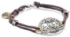 Lucky Brand Silver-Tone Brown Leather Bracelet