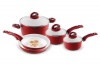 Bialetti 8-Piece Aeternum Ceramic Non-Stick Cookware Set, Red