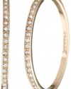 T Tahari Rose Gold with Crystal Hoop Earrings