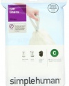 simplehuman Custom Fit Trash Can Liner C, 10-12 Liters / 2.6- 3.2 Gallons, 20-Count (Pack of 3)