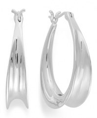 Polish your look. Giani Bernini's smooth concave-shaped hoop earrings are crafted in sterling silver with a click backing. Approximate diameter: 1-1/4 inches.