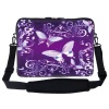 15 15.6 inch Purple Butterfly Design Laptop Sleeve Bag Carrying Case with Hidden Handle & Adjustable Shoulder Strap for 14 15 15.6 Apple Macbook, Acer, Asus, Dell, Hp, Sony, Toshiba, and More