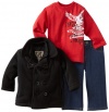 Nannette Baby-Boys Infant 3 Piece Eagle Champions Jacket Set, Black, 24 Months