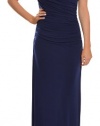 Laundry Women's Embellished Jersey Knit Ruched One Shoulder Evening Gown 6 Ink Blot