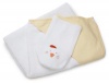 Absorba Baby 2-Piece Chirp Towel & Mitt Set, White, One Size