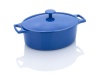 Fagor Michelle B. 5-1/2-Quart Oval Dutch Oven with Lid, Blue