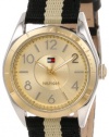 Tommy Hilfiger Women's 1781297  Casual Sport Black and Gold Nylon Strap 3-Hand Watch