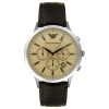 Emporio Armani Men's AR2433 Chronograph Stainless Steel and Brown Leather Watch