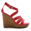 Ollio Womens Shoes Wedge High Heels Platform Multi Colored Sandal