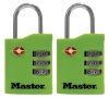 Master Lock 4684T TSA-Accepted Lock in Neon Green, Orange, Pink, or Purple, 2-Pack