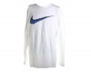 Nike Hangtag Swoosh Men's Long Sleeve T-Shirt Medium Blue/White