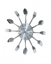 George Nelson Spoon Fork Clock, Silver