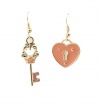Crazy Sale!!!Pink Key and Lock Mismatch Drop Earrings