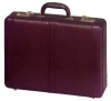 Deluxe Executive Expandable Leather Attache Case - Burgundy