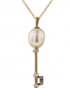 Effy Jewlery 14K Rose Gold Fresh Water Pearl and Diamond Key Pendant