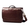 Samsonite Columbian Leather Flapover Briefcase Brown