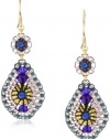 Miguel Ases Blue Quartz and Swarovski Small Tear Drop Earrings