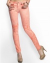 GUESS Brittney Ankle Skinny Colored Jeans, SUN DYED CORAL WASH (32)