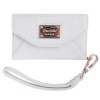 Premium Leatherette Wristlet Clutch Case Wallet for Apple iPhone 4/S with Back Camera Opening in Pearl White