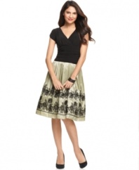 SL Fashions' petite dress, with its full, floral-embroidered skirt and ruched details, is so fun to wear you'll find yourself putting it on for way more than one special occasion.
