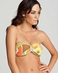 Make statement swimwear your signature with this printed bandeau bikini from Trina Turk. Its vintage-inspired motif and flattering cut it ensures you'll make a sartorial splash.