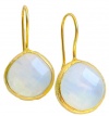 18KT Gold Vermeil Small Moonstone Drop Earrings 925 Sterling Silver Bezel Set Gemstone Drops, Kyle Richards
