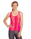 Zoot Sports Women's Performance Tri Cut-Out Tank Top, Fire Print/Pink Glow, Small