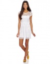Jump Juniors D'orsay Lace Illusion Cap Sleeve Dress, White, 9/10
