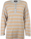 Sutton Studio Womens Cashmere Henley Striped Sweater Petite (Petite medium, C...