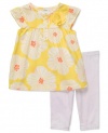 Carters Baby Girls 2-Piece Yellow Floral Tunic & Leggings Set, 18M