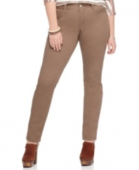 Trade in your blues for American Rag's plus size skinny jeans, finished in a light brown wash.
