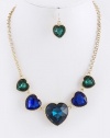 Fashion Jewelry - FACETED HEART JEWEL NECKLACE SET - By Fashion Destination | Free Shipping