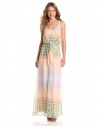 Jessica Simpson Women's Sleeveless Printed Maxi Dress, Ori Zinnia, 10