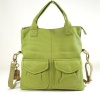 Fossil Women's Leather Bag MC Foldover Bag Green Tote
