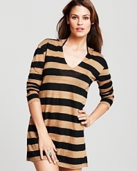 This season hoods are a trending, so take the look to the beach with this striped coverup from Joie a la Plage. Crafted from lightweight linen, it's the perfect cabana companion for hot summer days.